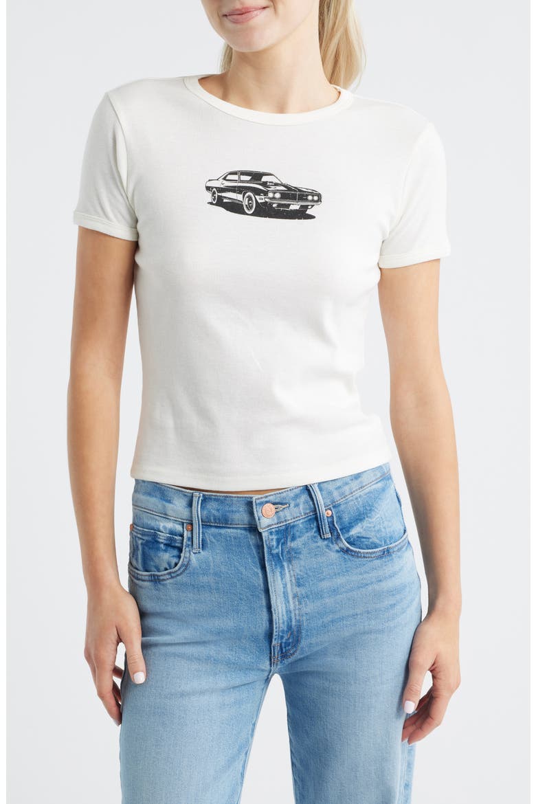 Muscle Car Baby Tee, Main, color, MARSHMALLOW