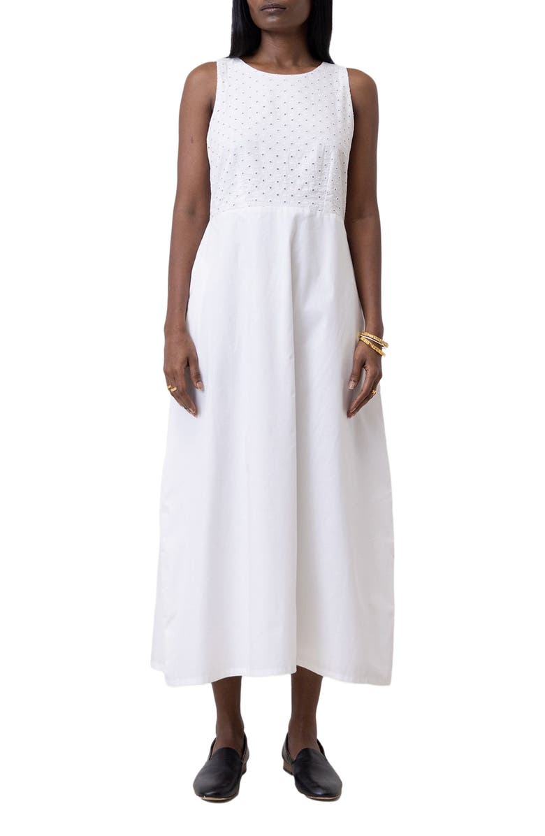 Reistor Cross-back Midi Dress, Alternate, color, Coconut White