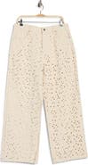Vigoss Eyelet Embroidered Straight Leg Jeans