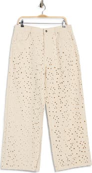 Vigoss Eyelet Embroidered Straight Leg Jeans