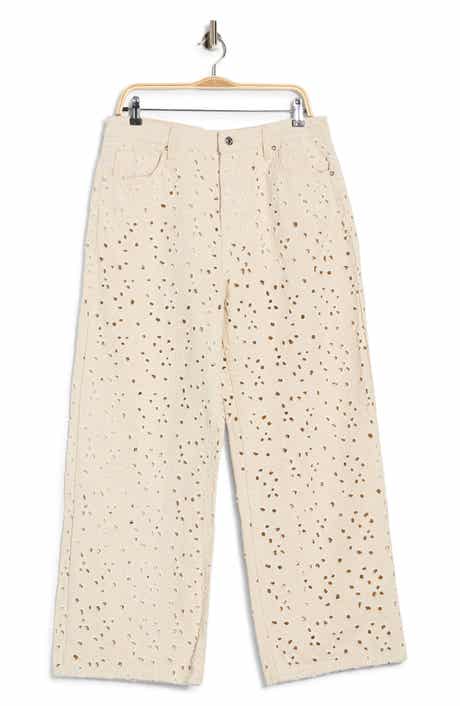 Vigoss Eyelet Embroidered Straight Leg Jeans