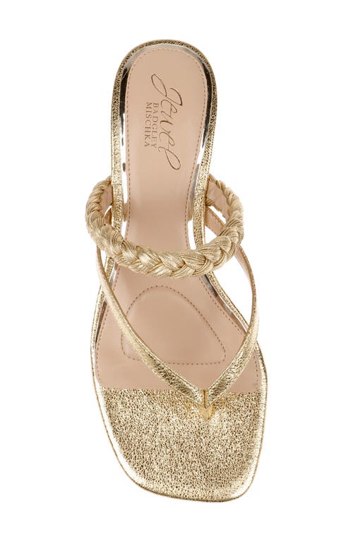 Jewel Badgley Mischka Nadya Kitten Heel Flip Flop In Gold