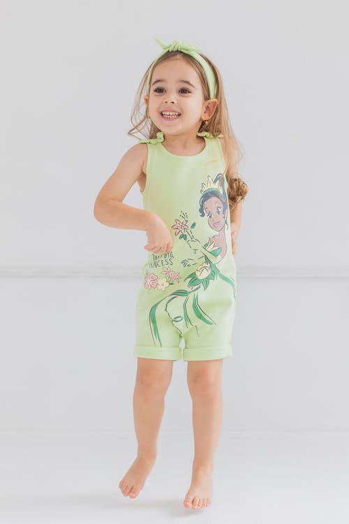 Disney Princess Sleeveless Romper Headband Set In Green