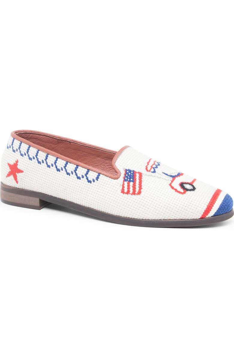 ByPaige Needlepoint Flat, Main, color, Red White Blue