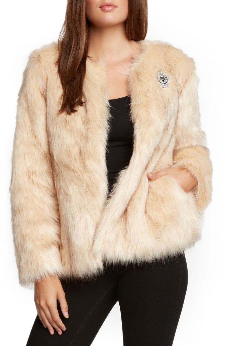 Willow & Clay Faux Fur Jacket, Main, color, 