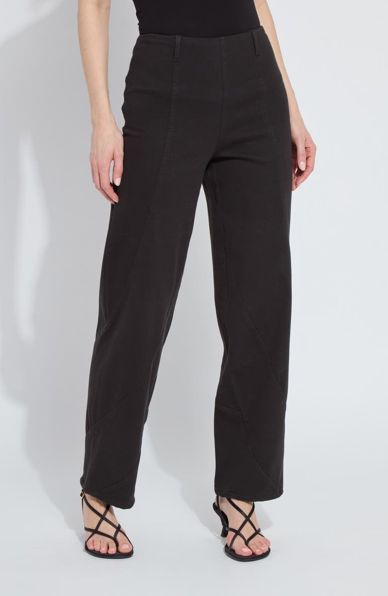 Lysse Amabel High Waist Seamed Barrel Leg Jeans, Main, color, Black