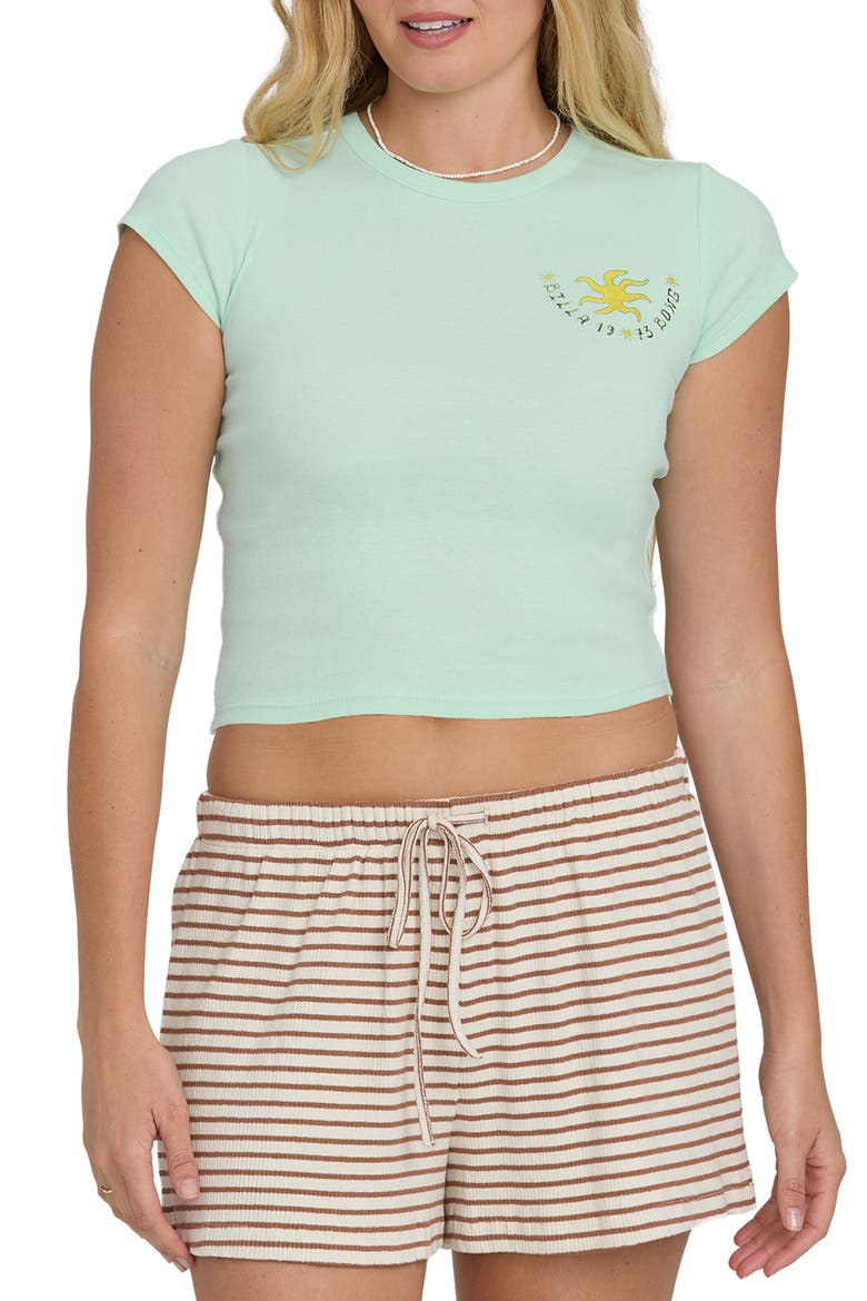World Wanderer Crop Graphic T-Shirt, Main, color, AGAVE