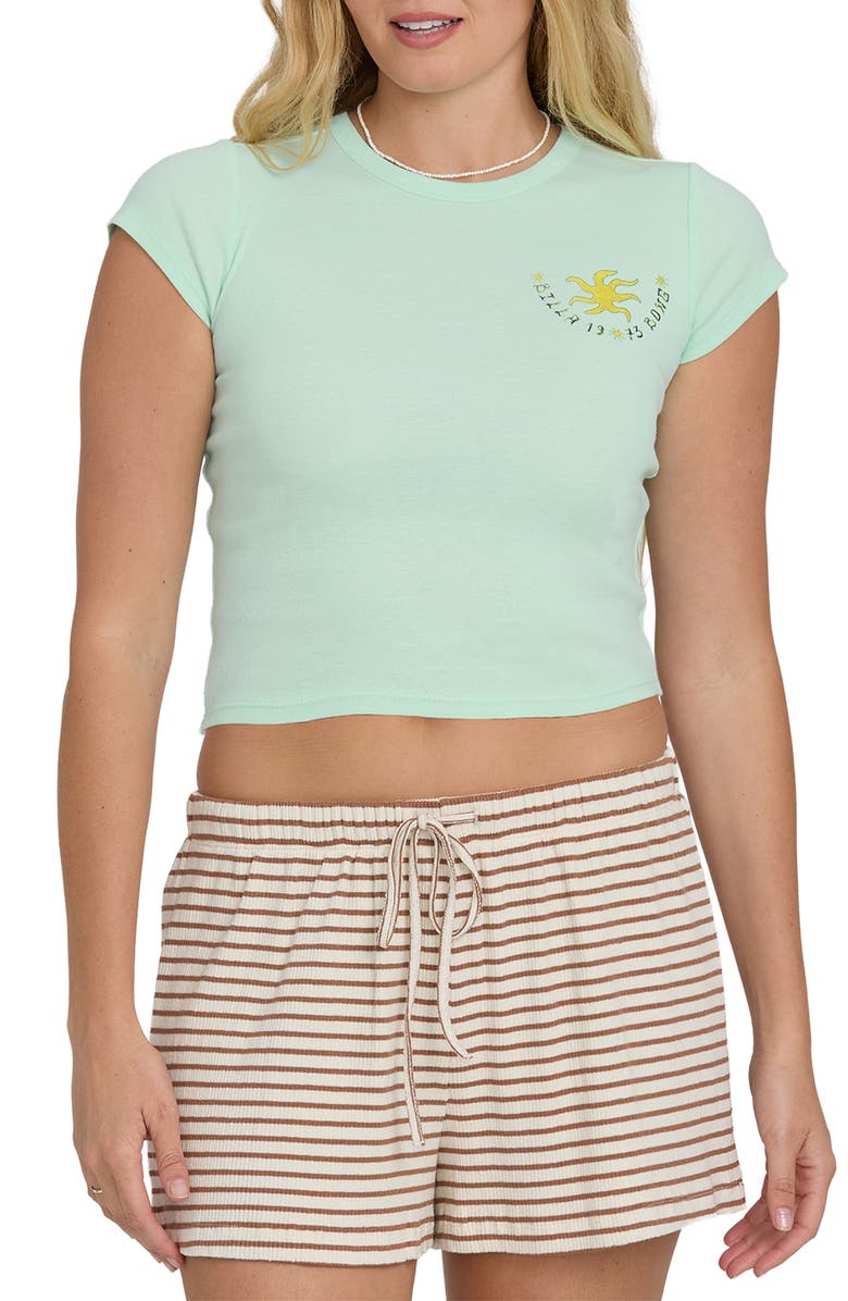 Billabong World Wanderer Crop Graphic T-Shirt, Main, color, Agave