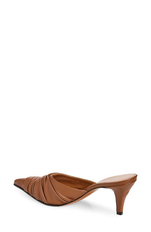 Alexander Mcqueen Ruched Leather Mule Pumps In Wood