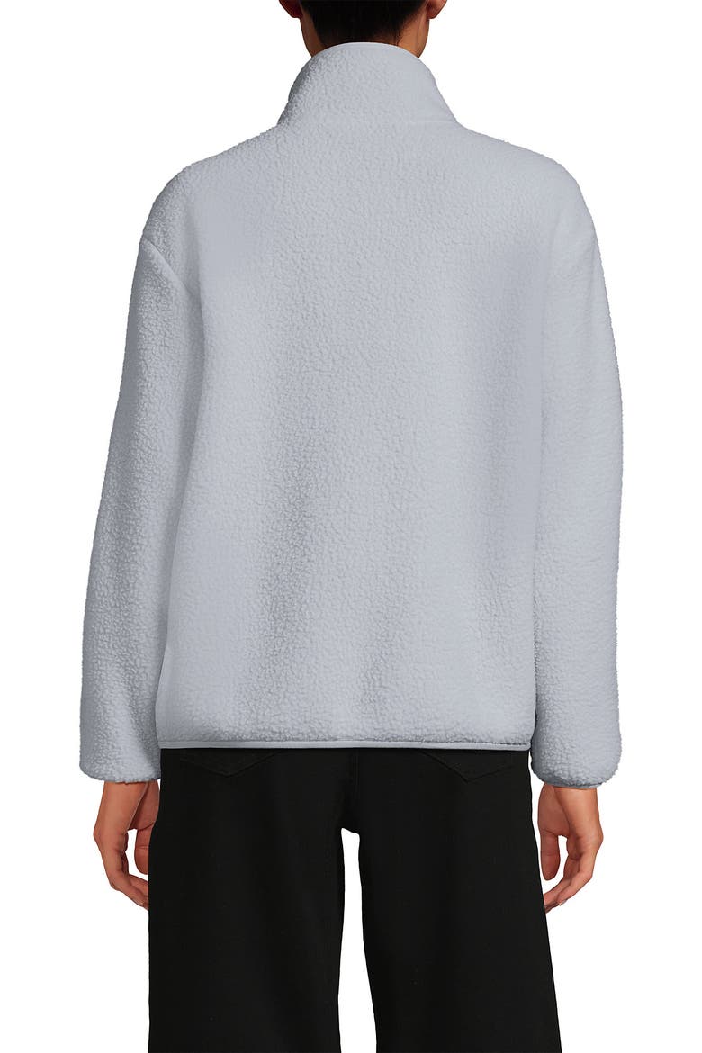 Half Zip Cozy High Pile Fleece Pullover, Alternate, color, Pale Gray
