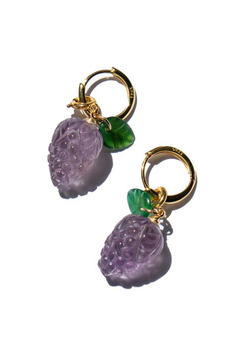 Harvest Grape Jade stone charm earrings