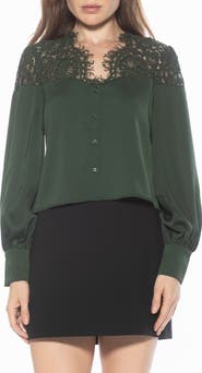 Alexia Admor Bryne Lace Trim Top
