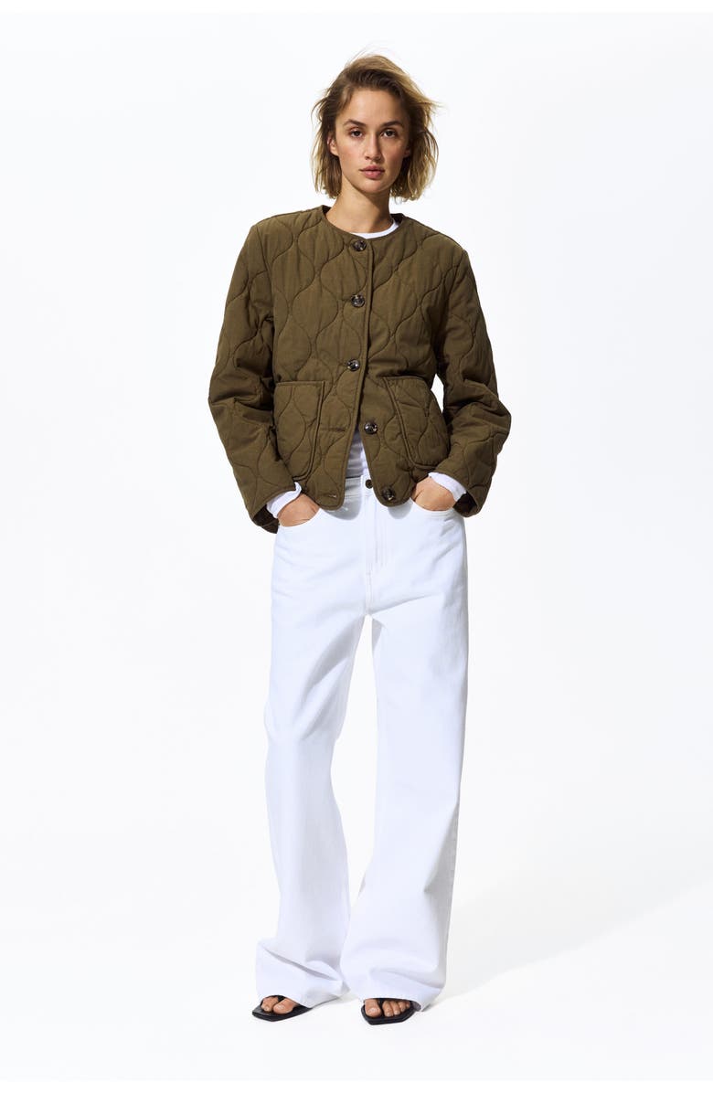 H&M Quilted Jacket, Alternate, color, Dark Khaki Green