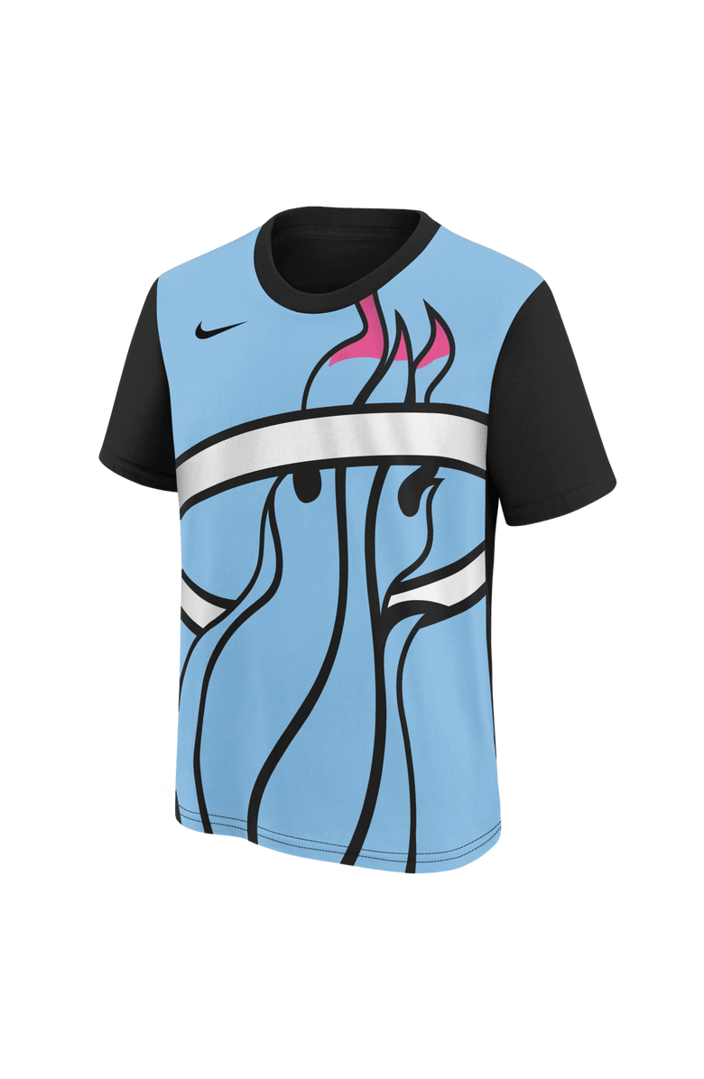 Nike Youth Nike Light Blue/Black Miami Heat 2025/26 City Edition Max90 T-Shirt, Alternate, color, Light Blue