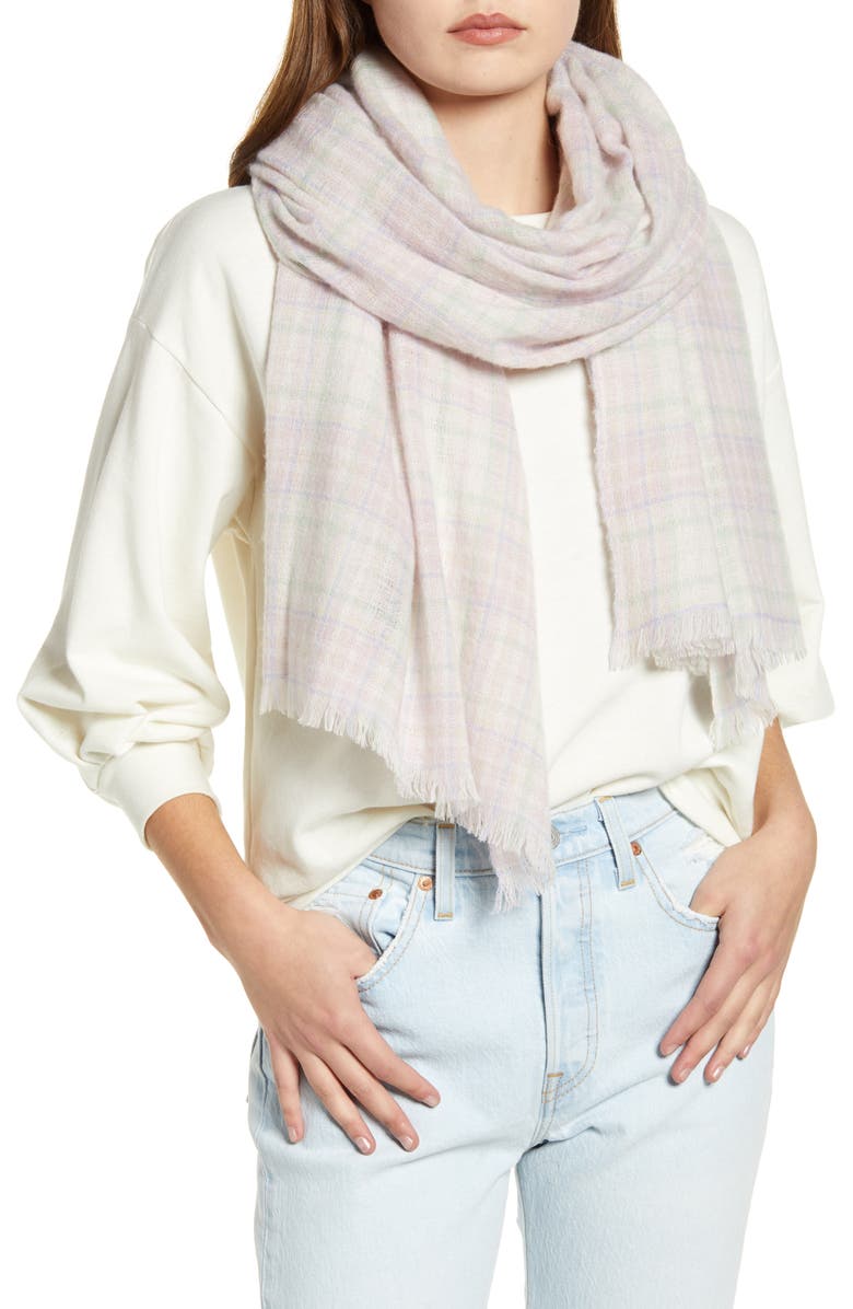 Isabel Marant Kuzanne Check Wool & Cashmere Scarf, Alternate, color,