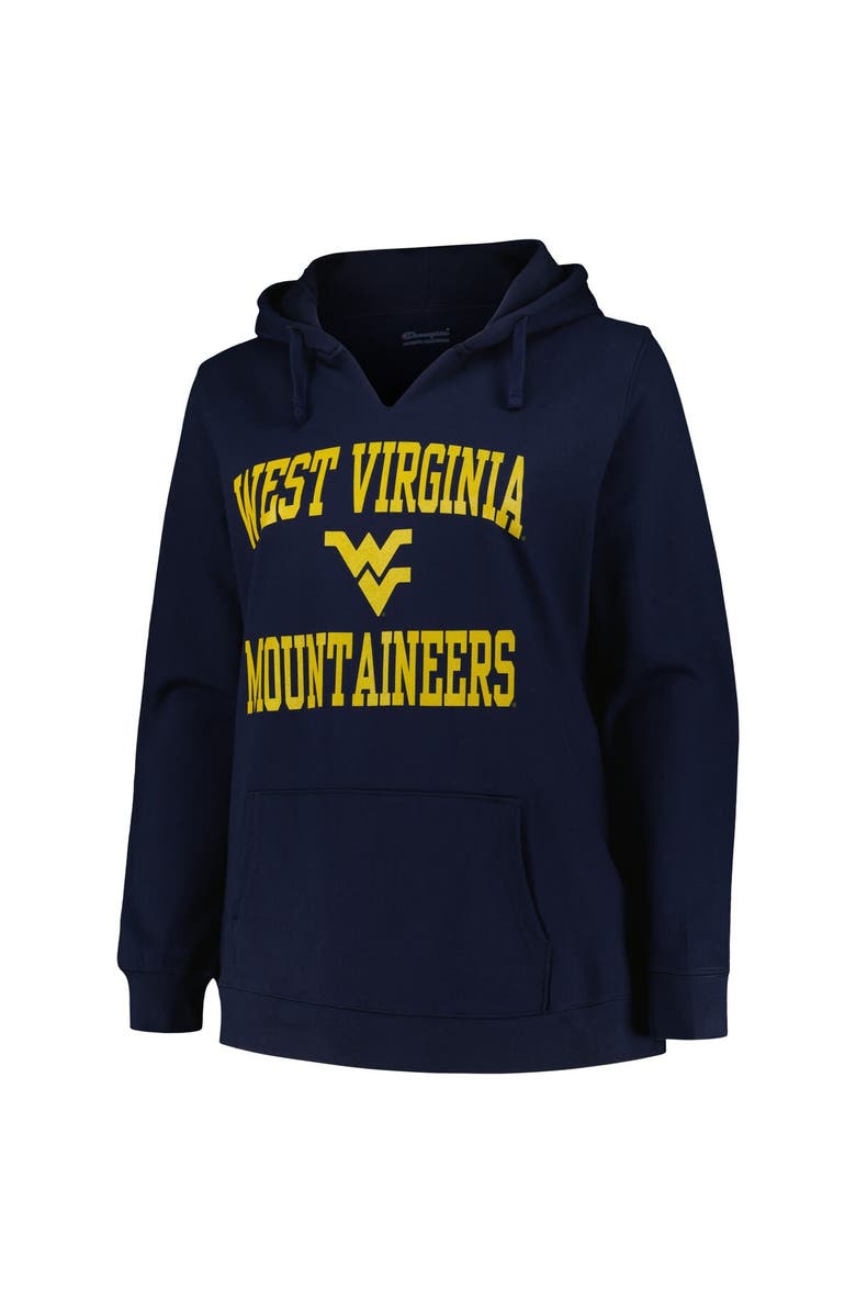 Champion Women's Champion Navy West Virginia Mountaineers Plus Size Heart & Soul Notch Neck Pullover, Alternate, color, Navy