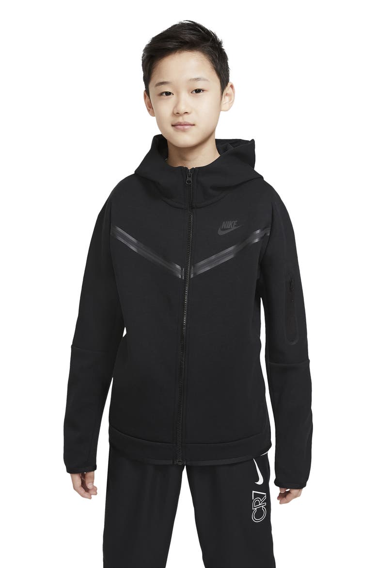 Sportswear Tech Zip Hoodie, Alternate, color, BLACK/ BLACK