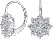 BLING JEWELRY Snowflake CZ Earrings