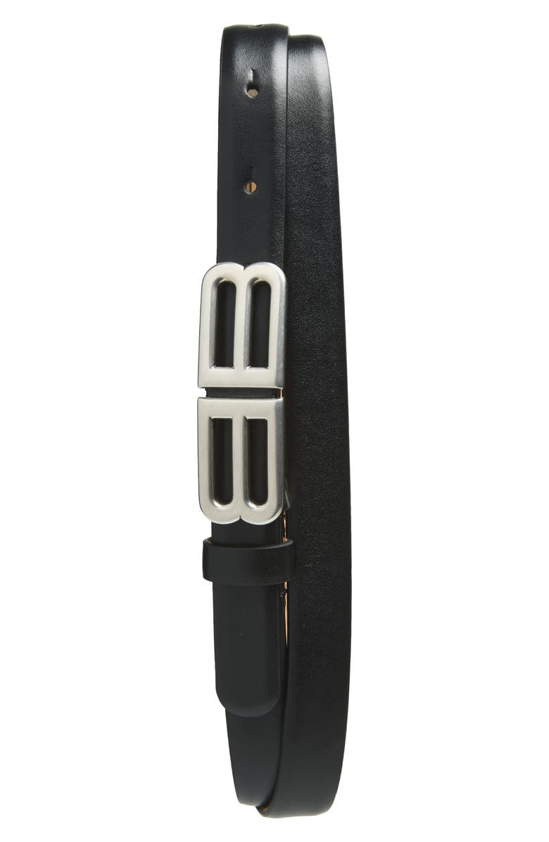 Balenciaga BB Bolero Leather Belt, Main, color, 1000 Black
