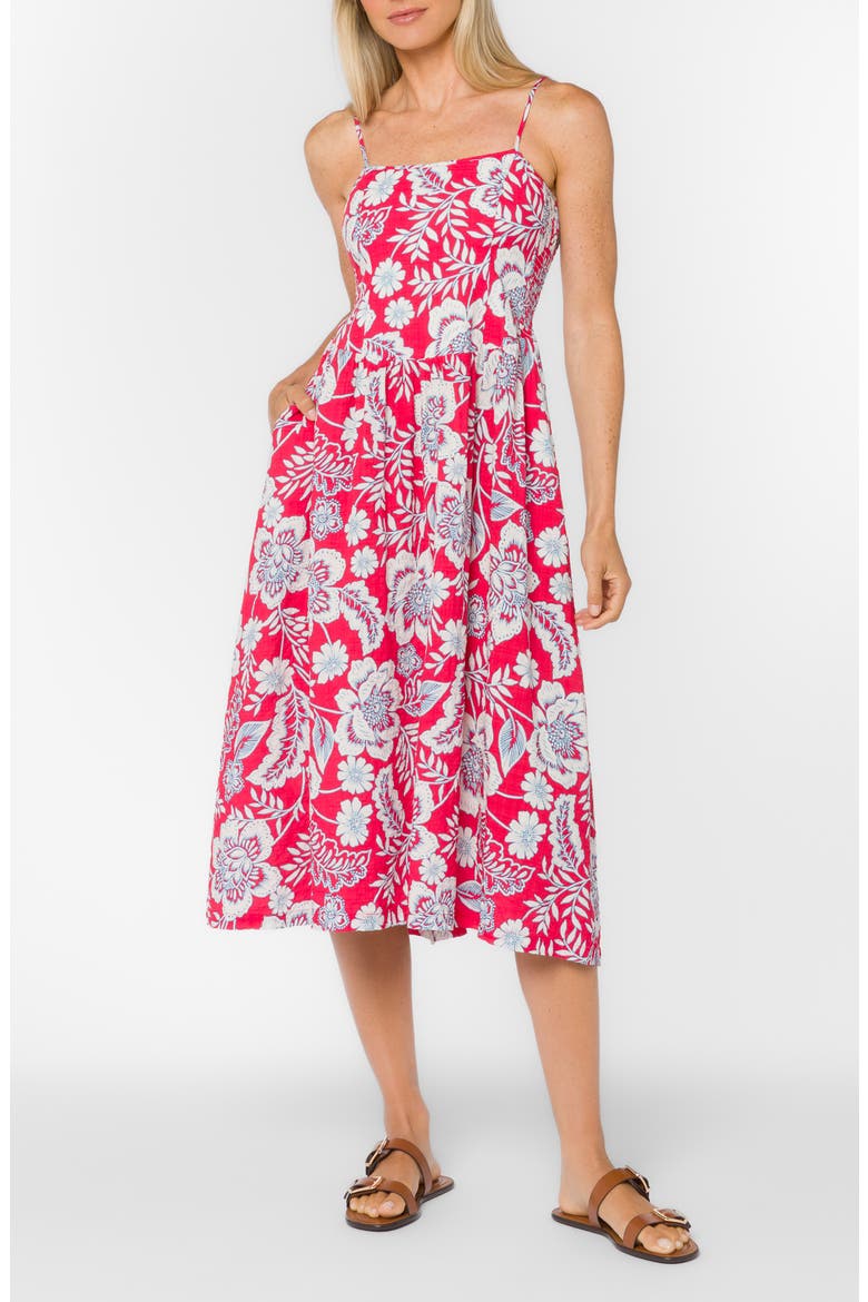 Brunilda Sleeveless Dress, Alternate, color, RASPBERRY FLORAL GARDEN