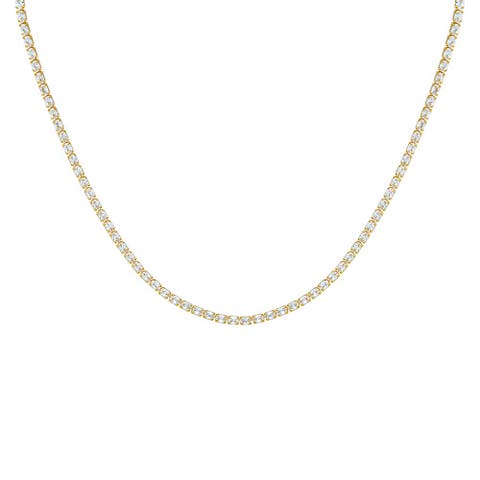 CZ Oval Four Prong Tennis Necklace