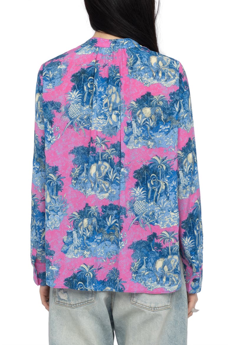 Tink Wild Jungle Print Crepe Popover Top, Alternate, color, LADY
