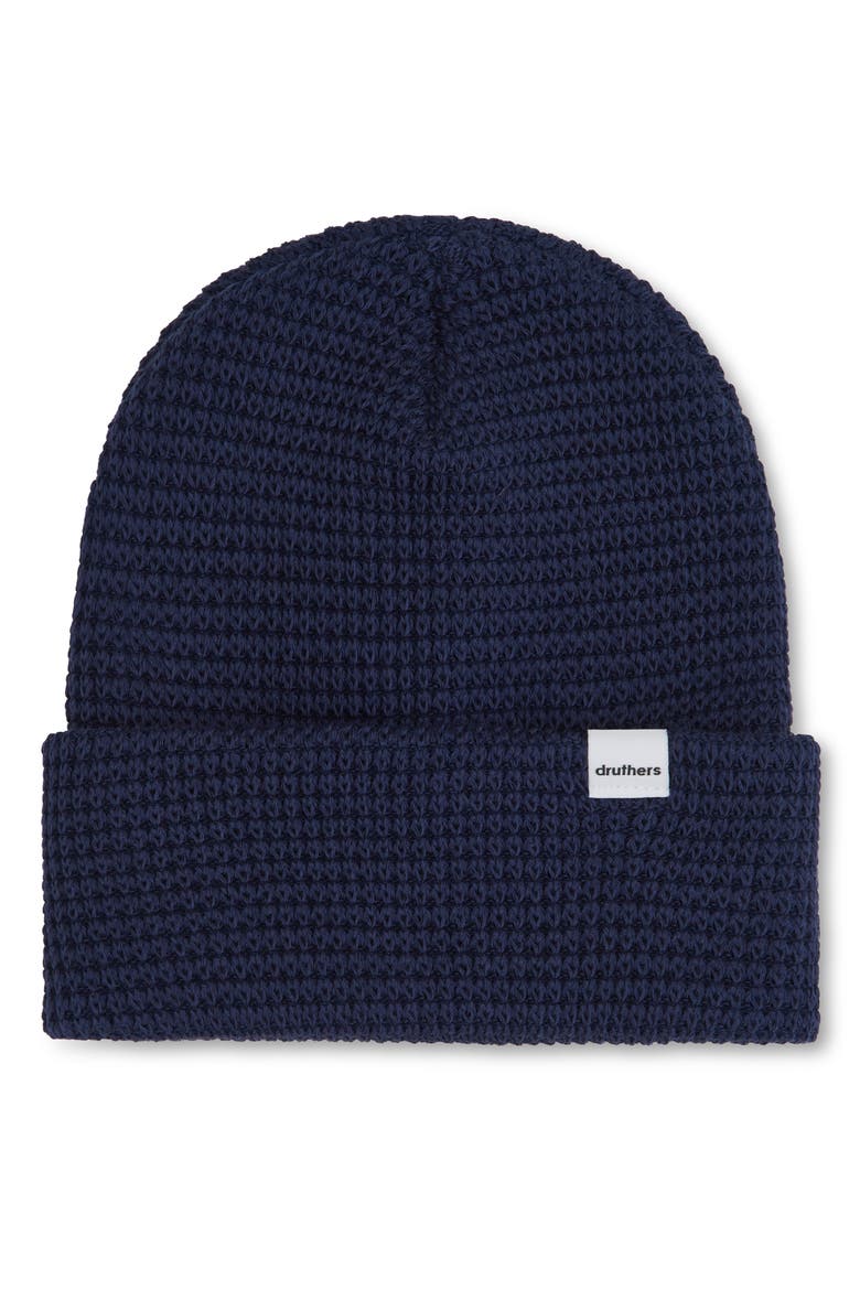Organic Cotton Waffle Knit Beanie, Main, color, NAVY