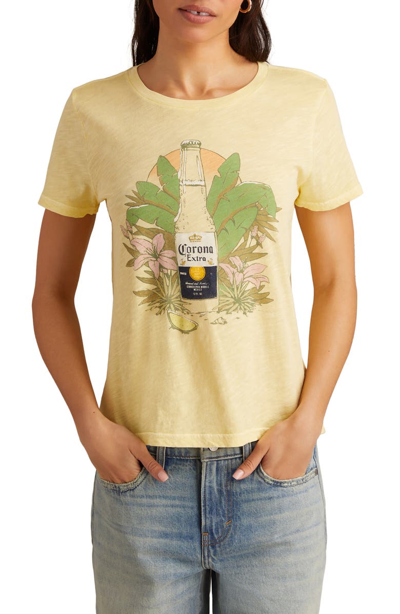 Lucky Brand Tropical Corona Cotton Graphic T-Shirt, Main, color, Mellow Yellow
