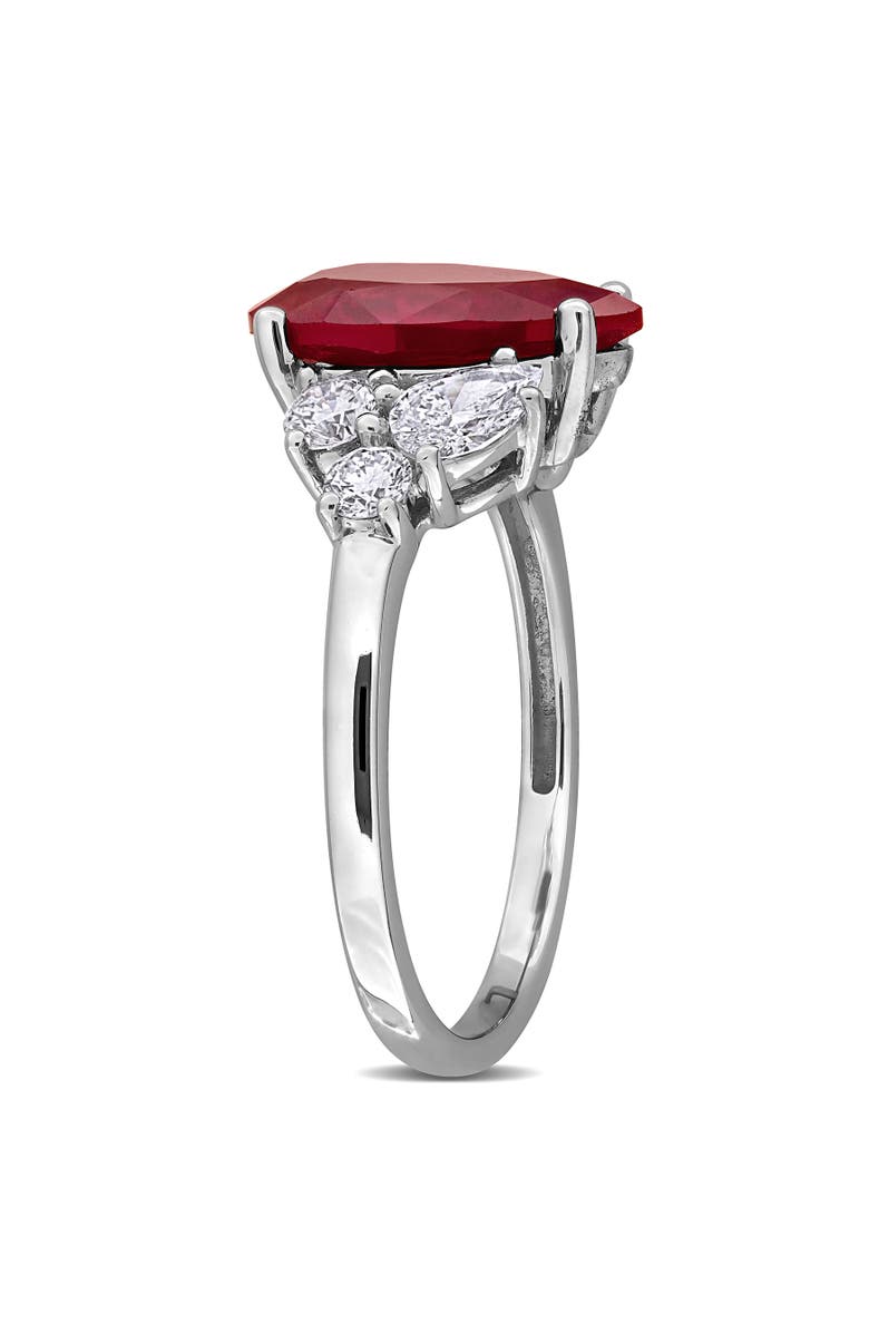 Julianna B. Lab-Created Ruby & Diamond Cluster Ring 18k, Alternate, color, 