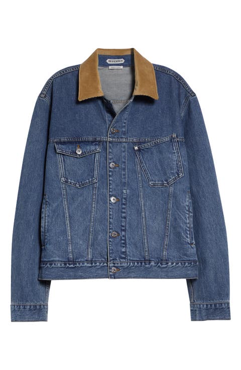 Corduroy Collar Denim Trucker Jacket