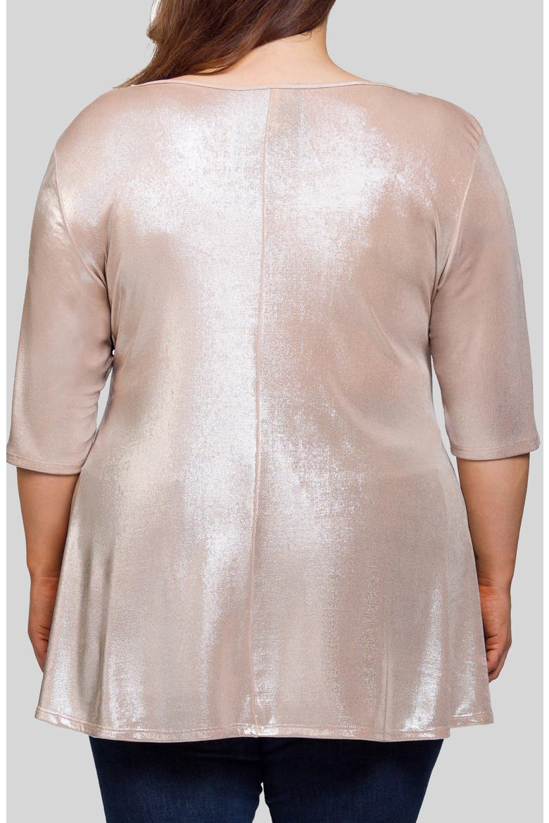 Metallic Flare Tunic, Alternate, color, BEIGE