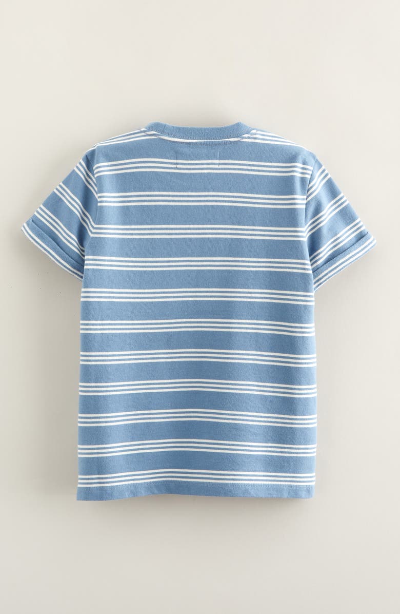 Nordstrom Kids' Stripe Pocket T-Shirt, Alternate, color, Blue Coronet-Ivory Sail Stripe