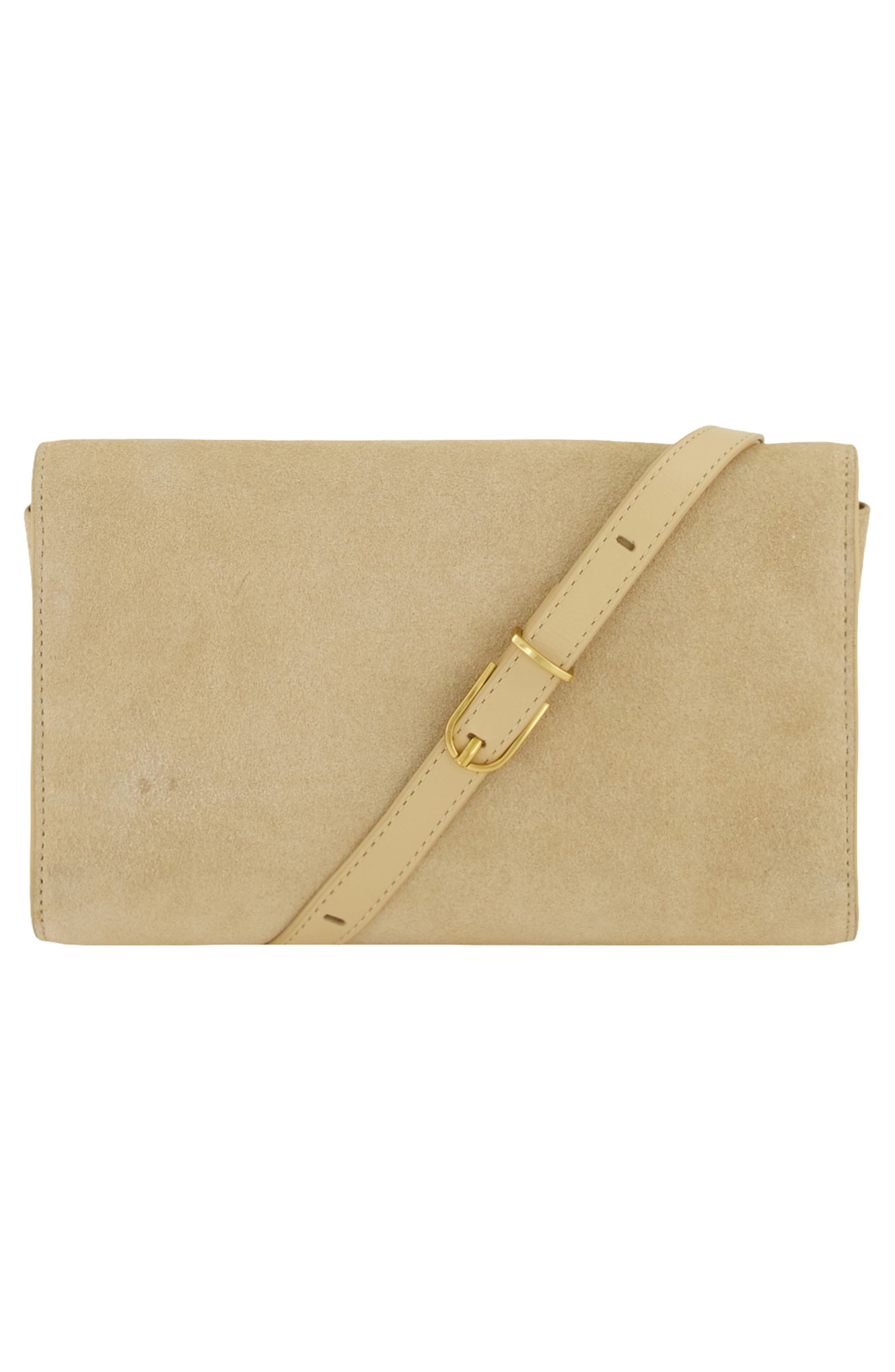 Vince Suede Wallet on a Strap, Alternate, color, Maiz