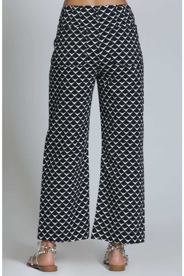 Print Wide Leg Ankle Jeans, Alternate, color, BLACKWHITE