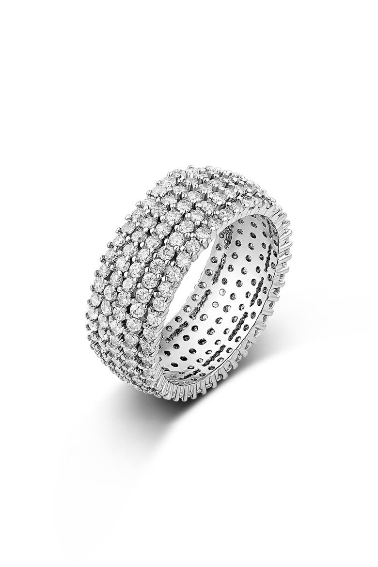 Pavé Cigar Band Ring, Main, color, SILVER
