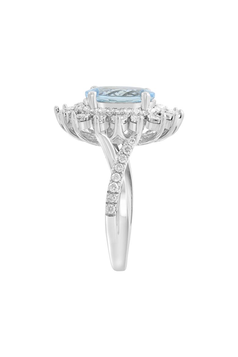 Sterling Silver Aquamarine & Diamond Ring - 0.48ct., Alternate, color, BLUE