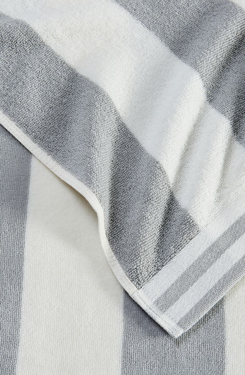Woven & Weft 4-Pack Pastel Cabana Stripe Bath Towels, Alternate, color, Pale Grey