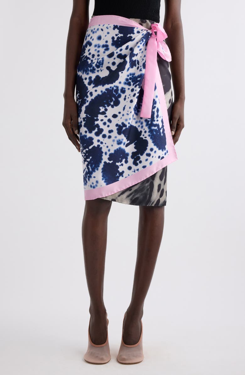 Dries Van Noten Mixed Print Scarf Silk Wrap Skirt, Main, color, 
