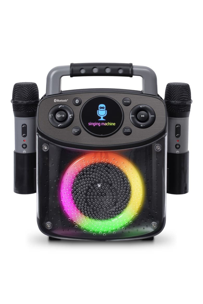 Mini Sparkle Bluetooth Karaoke Machine, Main, color, BLACK