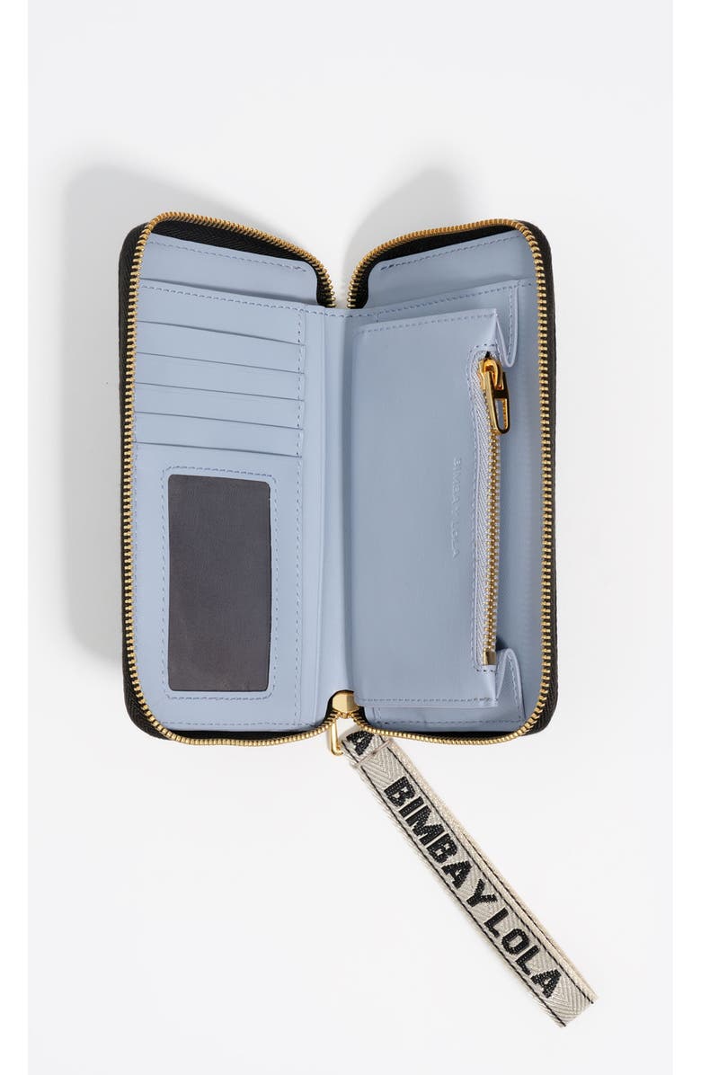 Bimba y Lola Leather Rigid Upper Wallet, Alternate, color, Black