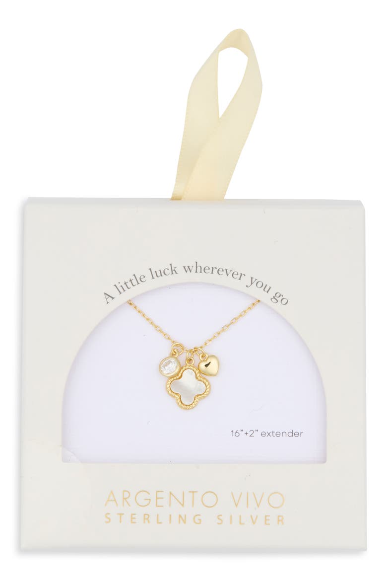 Sentimental Clover Pendant Necklace, Main, color, GOLD