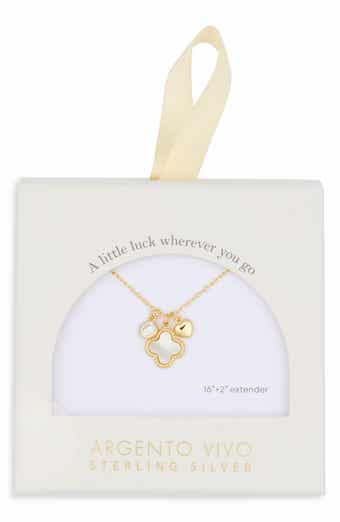 Argento Vivo Sterling Silver Sentimental Clover Pendant Necklace