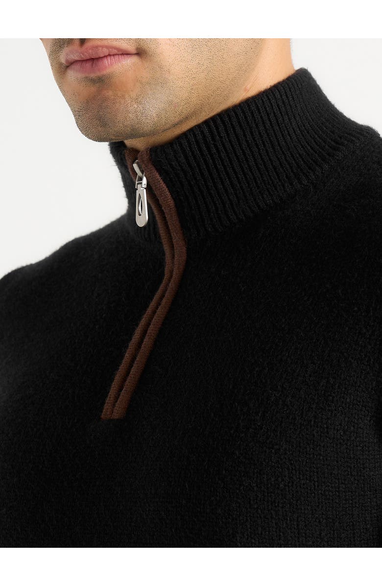 Manière De Voir Torin Quarter Zip Knit Jumper, Alternate, color, Black