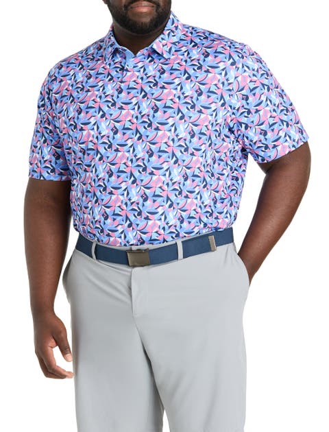 Big & Tall Dogwood Floral Geometric Polo Shirt