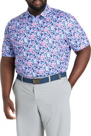 Callaway Big & Tall Dogwood Floral Geometric Polo Shirt