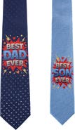 Trafalgar Best Duo Ever Daddy & Me Novelty Silk Neckties