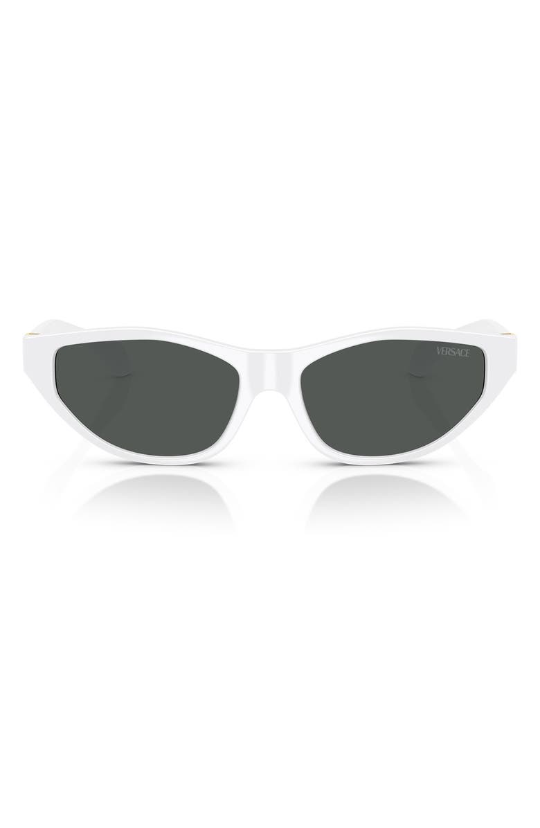Versace 55mm Cat Eye Sunglasses, Main, color, White/ Dark Grey