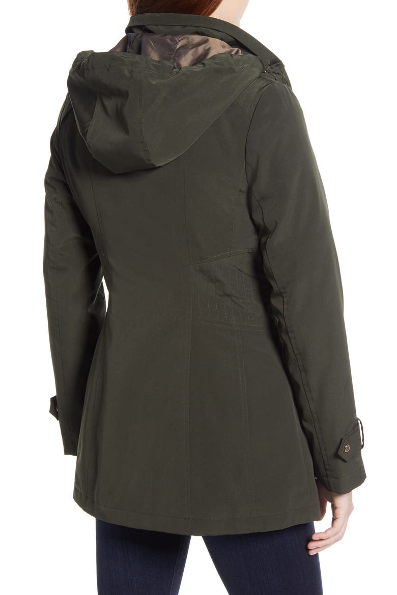 Hooded Raincoat with Detachable Liner, Alternate, color, DEEP OLIVE
