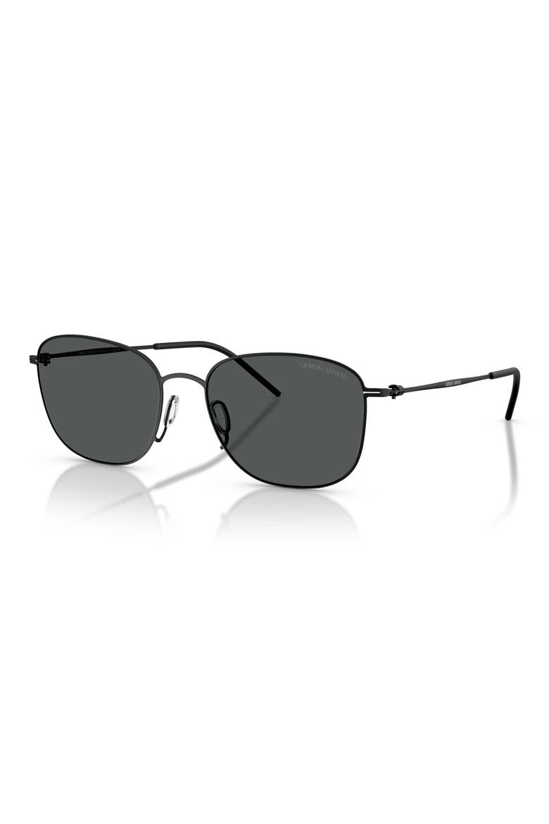 54mm Pillow Sunglasses, Alternate, color, MATTE BLACK / DARK GREY