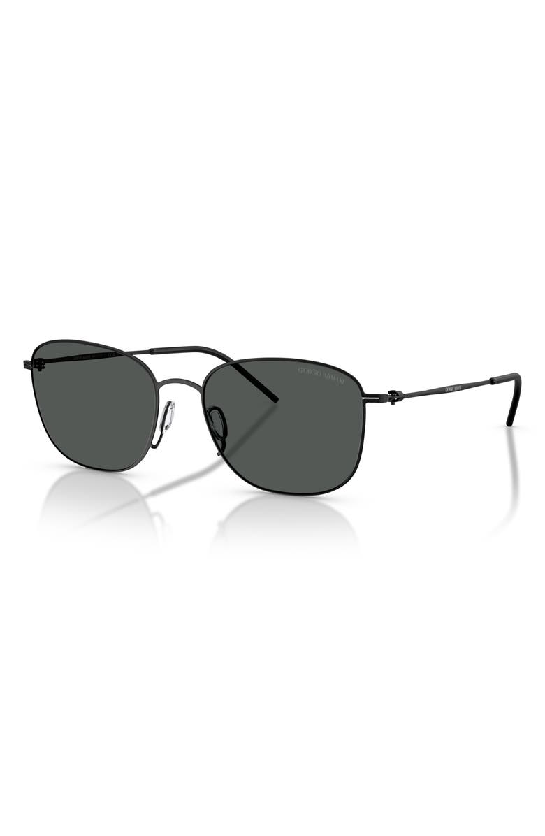 AX Armani Exchange 54mm Pillow Sunglasses, Alternate, color, Matte Black / Dark Grey